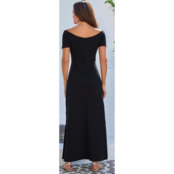Boston Proper Dresses & Skirts - Boston Proper Black Maxi Dress W Elastic Neckline XS - 23